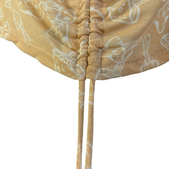 Self Esteem Peach Orange Mushroom Sheer Adjustable Long Sleeve Top Women’s S - Picture 6 of 11